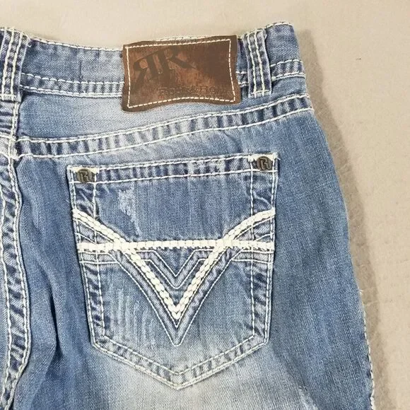 Rock & Roll Cowboy denim jeans men's 38x32 double barrel relaxed straight